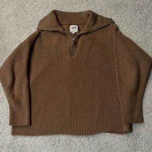 Aerie pullover, quarter zip sweater. Size small. Color tan